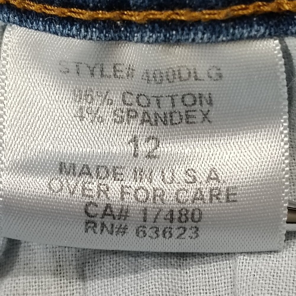 NYDJ Tummy Tuck Jeans Womens Size 12 High Rise Boot Cut USA Stretch Denim Blue - Picture 7 of 16